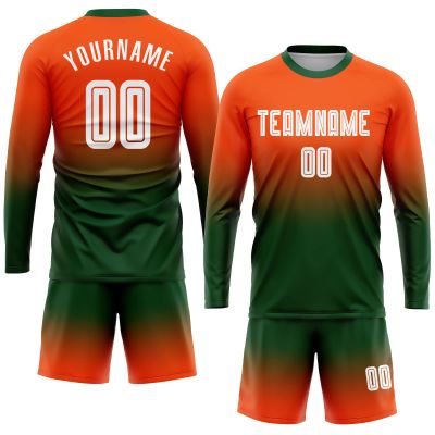 Custom Soccer Jerseys Personalized Round Neck Long Sleeve Shirts Uniform Printed Name Number