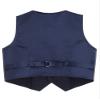 Sywiyi Men's Suit Vest Business Formal Dress Waistcoat Solid Color Button Down Vest for Tuxedo Suit Navy Blue 16 Years view 4