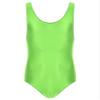 LiiYii Men's High Elastic Fitness Shiny Oil Glossy Silky Bodysuit Slim Sleeveless Jumpsuits Romper Fluorescent Green Medium view 3