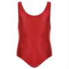 Agoky Men's U Neck Sleeveless Leotard Vest Shirt Oil Bodysuit Sports Wrestling Singlet Jumpsuits Red Medium view 3