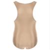 LiiYii Men's High Elastic Fitness Shiny Oil Glossy Silky Bodysuit Slim Sleeveless Jumpsuits Romper Coffee Medium view 4