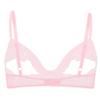 Moggemol Women's Lace Floral Open Tip Bra Wire-Free Unlined Push Up Triangle Bralette Top Nightwear Pink Medium view 2