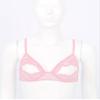 Moggemol Women's Lace Floral Open Tip Bra Wire-Free Unlined Push Up Triangle Bralette Top Nightwear Pink Medium view 3