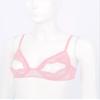 Moggemol Women's Lace Floral Open Tip Bra Wire-Free Unlined Push Up Triangle Bralette Top Nightwear Pink Medium view 4