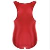 LiiYii Men's High Elastic Fitness Shiny Oil Glossy Silky Bodysuit Slim Sleeveless Jumpsuits Romper Red Medium view 4