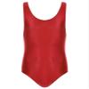 LiiYii Men's High Elastic Fitness Shiny Oil Glossy Silky Bodysuit Slim Sleeveless Jumpsuits Romper Red X-Large view 3