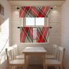 BaoNews Red Gray Modern Plaid Kitchen Valances for Windows,Black Rhombus Scottish Tartan Blackout Valances Curtains Multilayer Polyester Drapes for Kitchen Bedroom 2 Pack 52X16 Inches view 2