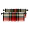 BaoNews Green Scottish Tartan Kitchen Valances for Windows,Square Wool Plaid Symmetric Blackout Valances Curtains Multilayer Polyester Drapes for Kitchen Bedroom 2 Pack 52X16 Inches view 1