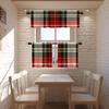 BaoNews Green Scottish Tartan Kitchen Valances for Windows,Square Wool Plaid Symmetric Blackout Valances Curtains Multilayer Polyester Drapes for Kitchen Bedroom 2 Pack 52X16 Inches view 2