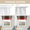 BaoNews Green Scottish Tartan Kitchen Valances for Windows,Square Wool Plaid Symmetric Blackout Valances Curtains Multilayer Polyester Drapes for Kitchen Bedroom 2 Pack 52X16 Inches view 4