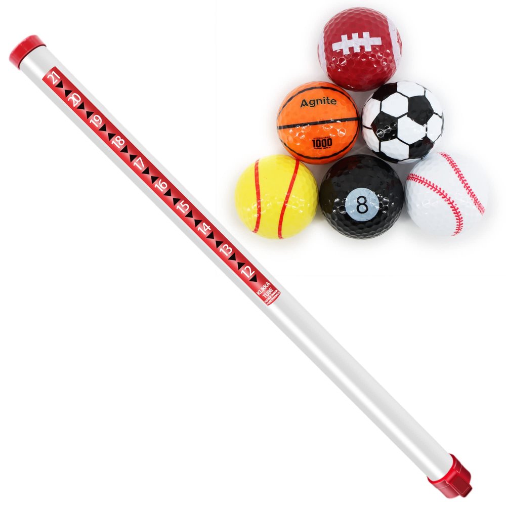 Golf Ball Retriever Shag Tube & Funny Novelty Golf Balls 6Pack, Golf Accessories for All Golfers