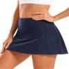 Stelle Women Tennis Golf Skirts High Waisted with Inner Shorts for Athletic Workout Sports Skorts Running Pickleball (NV,XL) Navy view 3