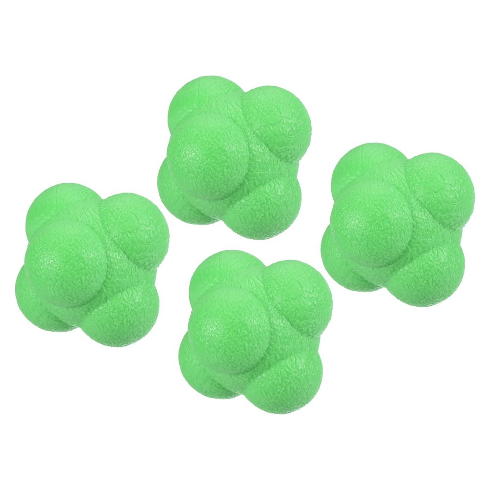 PATIKIL Bounce Reaction Balls, 4 Pack Coordination Ball Agility & Speed Reflex Training Game Sports Ball TPR High Difficulty for Baseball Soccer Softball Basketball, Green