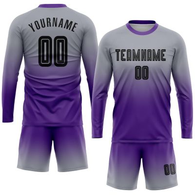 Custom Long Sleeve Soccer Jersey Short and Shirt Printed Name Number Team Logo Personalized Athletic Soccer T-Shirts
