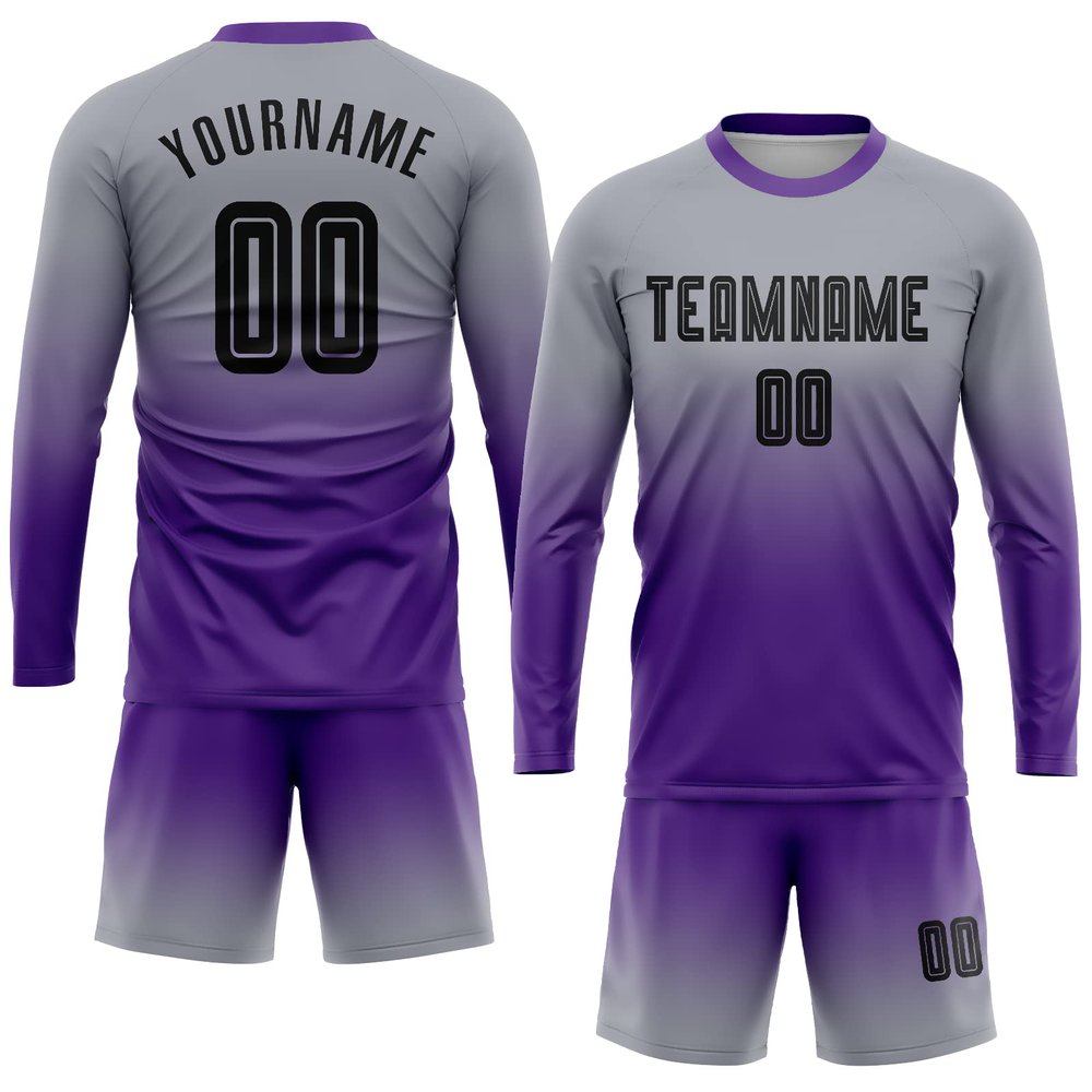 Custom Long Sleeve Soccer Jersey Short and Shirt Printed Name Number Team Logo Personalized Athletic Soccer T-Shirts