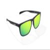 Bajo Calda Polarized Sunglasses  Black Matte  Green Mirror Glass  Narrow Temples, Pin Hinges view 1