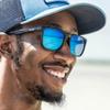 Bajo Calda Polarized Sunglasses  Black Matte  Green Mirror Glass  Narrow Temples, Pin Hinges view 4
