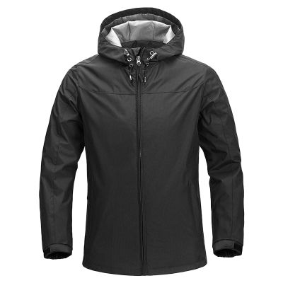 Maiyifu-GJ Men's Lightweight Windproof Windbreaker Outdoor Waterproof Rain Shell Coat Breathable Zip Up Hoodie Jacket (Black,Large)