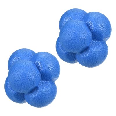 PATIKIL Bounce Reaction Balls, 2 Pack Coordination Ball Agility & Speed Reflex Training Game Sports Ball TPR High Difficulty for Baseball Soccer Softball Basketball, Blue Color