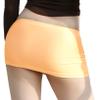 Oyolan Women's Shiny Oil Ultra See Through Low Waist Micro Mini Skirts Bodycon Pencil Skirt Lingerie Champagne One Size view 2