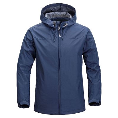 Maiyifu-GJ Men's Lightweight Windproof Windbreaker Outdoor Waterproof Rain Shell Coat Breathable Zip Up Hoodie Jacket (Dark Blue,5X-Large)