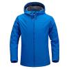 Maiyifu-GJ Men's Lightweight Windproof Windbreaker Outdoor Waterproof Rain Shell Coat Breathable Zip Up Hoodie Jacket (Blue,3X-Large) view 1