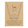 3Pcs Layered 12 Constellation Zodiac Pendant Necklace Set Retro Paper Card Letter Horoscope Floral Birth Month Clavicle Necklace for Women Friendship Jewelry Valentine's Day Gift-Q Leo-S view 1