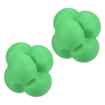 PATIKIL Bounce Reaction Balls, 2 Pack Coordination Ball Agility & Speed Reflex Training Game Sports Ball TPR High Difficulty for Baseball Soccer Softball Basketball, Green Color