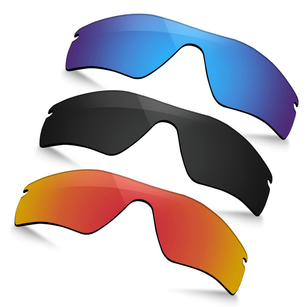 TRUSHELL Polarized Replacement Lenses for Oakley Radarlock XL OO9196 OO9170 Sunglasses -Ocean Blue+Black+Fire Red
