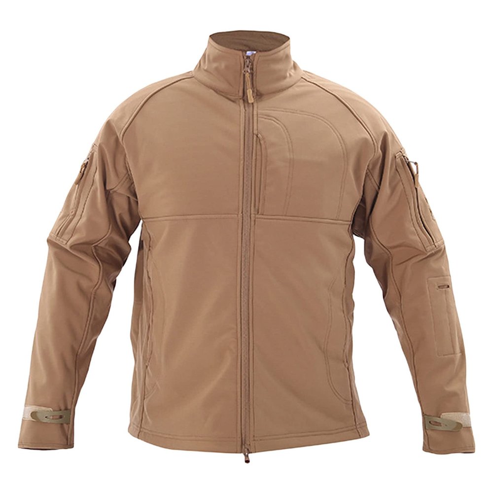 Maiyifu-GJ Men's Full-Zip Softshell Tactical Jacket Fleece-Lined Jackets Windbreaker Hiking Winter Outdoor Windproof Jacket (Khaki 2,Small)