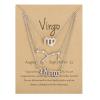 3Pcs Layered 12 Constellation Zodiac Pendant Necklace Set Retro Paper Card Letter Horoscope Floral Birth Month Clavicle Necklace for Women Friendship Jewelry Valentine's Day Gift-R Virgo-S view 1