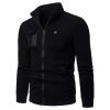 Maiyifu-GJ Men Cotton Lightweight Jacket Full Zip Outdoor Military Jackets Windbreaker Hiking Hunting Coat with Multi Pockets (Black,Small) view 2