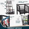 Sttoraboks 2 Golf Bags Storage Garage Organizer, Golf Bag Rack Fits 2 Golf Bags and Golf Equipment Accessories, Golf Club Storage Stand with Wooden Shelf and Lockable Wheels for Garage Indoor Basement view 3