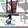 Sttoraboks 2 Golf Bags Storage Garage Organizer, Golf Bag Rack Fits 2 Golf Bags and Golf Equipment Accessories, Golf Club Storage Stand with Wooden Shelf and Lockable Wheels for Garage Indoor Basement view 4