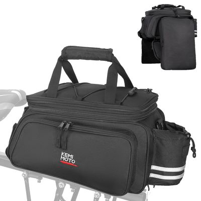 KEMIMOTO Bike Rear Rack Bag Bicycle Trunk Bag Expandable 10-20L Capacity Water Resistant Multifunctional Bicycle Pannier with Rain Cover Bike Saddle Bag for Rear Rack Shopping Commuter Cycling Trip