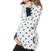 Maternity Hoodie Sweatshirts Long Sleeves Shirt Casual V Neck Pregnancy Tunic Top angaroo Pocket (White, S) view 1