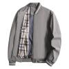 Maiyifu-GJ Men's Lightweight Flight Jacket Spring Fall Softshell Bomber Coat Outwear Full-Zip Military Windbreaker Sportswear (Dark Grey,Large) view 1