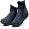 HuangTaiJi Qing Women Winter Warm Zipper Snow Ankle Booties Fur Lined Outdoor Casual Boots Shoes Blue Zipper US 7.5 view 2