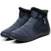 HuangTaiJi Qing Women Winter Warm Zipper Snow Ankle Booties Fur Lined Outdoor Casual Boots Shoes Blue Zipper US 7.5 view 3