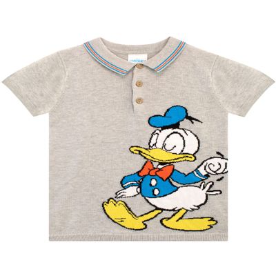 Disney Boys Donald Duck Polo Shirt Gray 7