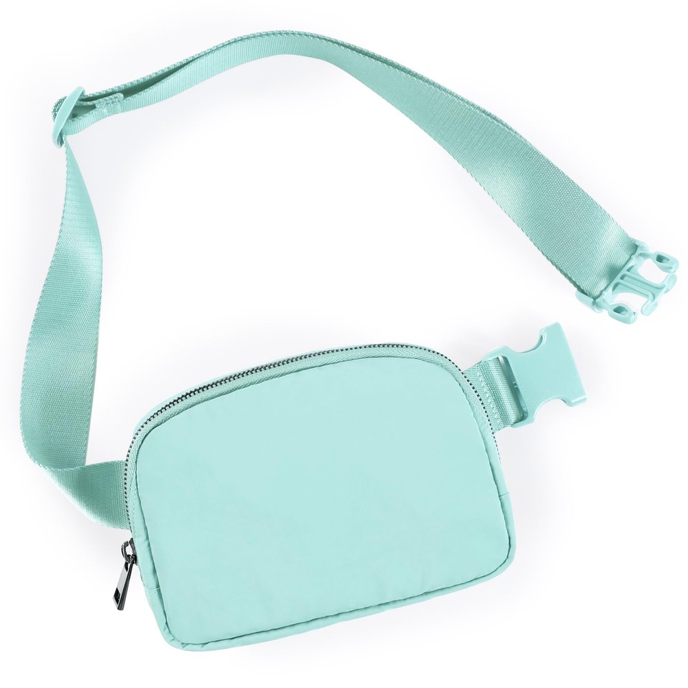 ODODOS Unisex Mini Belt Bag with Adjustable Strap Small Fanny Pack for Workout Running Traveling Hiking, Icing Blue
