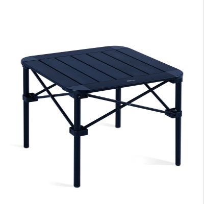 iClimb Lightweight Stable Alu. Folding Square Table Roll Up Top with Carry Bag for Camping Picnic Backyards BBQ Camp Kitchen (Black, S)