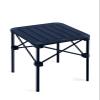 iClimb Lightweight Stable Alu. Folding Square Table Roll Up Top with Carry Bag for Camping Picnic Backyards BBQ Camp Kitchen (Black, S) view 1