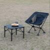 iClimb Lightweight Stable Alu. Folding Square Table Roll Up Top with Carry Bag for Camping Picnic Backyards BBQ Camp Kitchen (Black, S) view 2