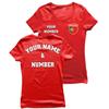 lepni.me Womens Personalised Soccer Jersey Portugal T-Shirt | Portuguese Flag Badge | European Football Championship 2024 (XL Red Multi Color) view 1