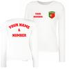 Personalised Women's Portugal 2026 Football T-Shirt Long Sleeve | Custom Name and Number | Portugal Flag Design (XL White Multi Color) view 1