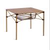 iClimb Lightweight Stable Alu. Folding Square Table Roll Up Top with Carry Bag for Camping Picnic Backyards BBQ Camp Kitchen (Nature, L) view 1