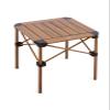 iClimb Lightweight Stable Alu. Folding Square Table Roll Up Top with Carry Bag for Camping Picnic Backyards BBQ Camp Kitchen (Nature, S) view 1