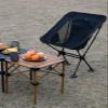 iClimb Lightweight Stable Alu. Folding Square Table Roll Up Top with Carry Bag for Camping Picnic Backyards BBQ Camp Kitchen (Nature, S) view 2