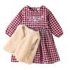 Kids Toddler Baby Girls Autumn Winter Plaid Cotton Long Sleeve Princess Dress Fleece Vest Set Clothes Kids Dresses (Red, 4-5 Years) view 1
